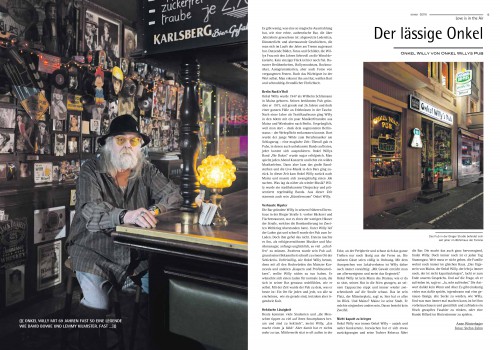 Artikel "Der lässige Onkel" über Onkel Willy's Pub Mainz im Sensor-Magazin Januar 2013